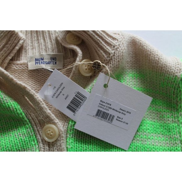 BAUM UND PFERDGARTEN Caroleen Sweater Whitecap Grey Size Small NWT Ombre Green - Picture 8 of 8